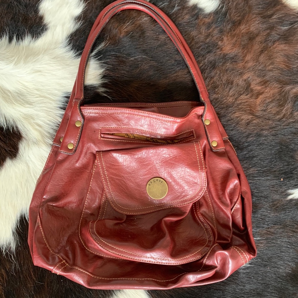 Red leather bag